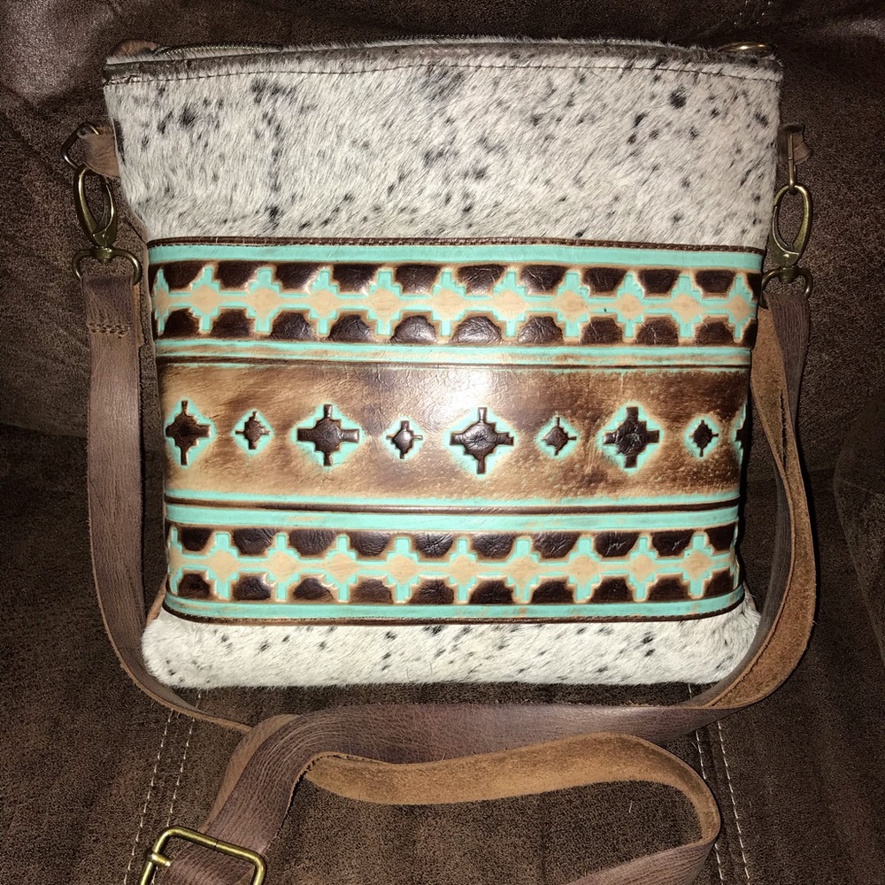 Crossbody cowhide purse